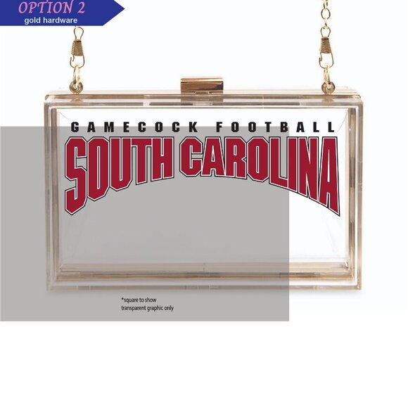 South Carolina Gamecocks Clear Acrylic Clutch - Picture 2 of 2
